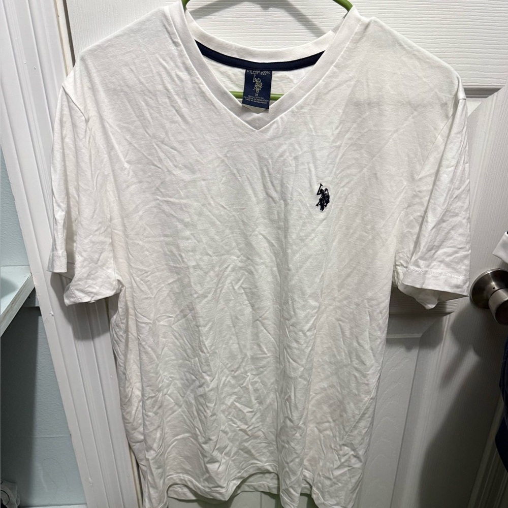 U.S. Polo Assn. Men's White V-Neck Tee
